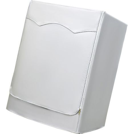 Housse de machine à laver imperméable, anti-poussière et protection solaire pour lave-linge entièrement automatique, en tissu Oxford argenté avec passepoil et fermeture éclair, taille L. (1/5)