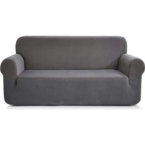 Housse de canapé extensible 3 places gris pour salon ou chambre (1/4)