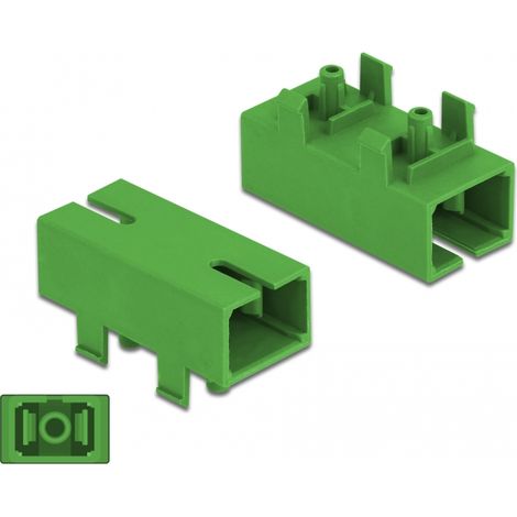 Delock Acoplador de fibra óptica para PCB SC Simplex hembra a SC Simplex hembra monomodo verde