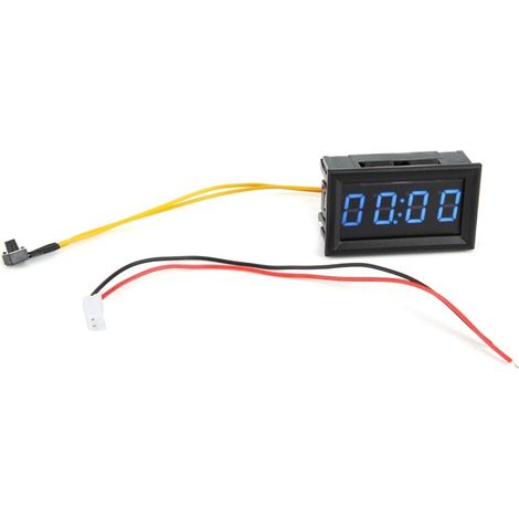 Haofy Horloge LED de Voiture Corloge de Voiture LED Numérique pour Plans de Bateaux avec Affichage Clair Ajustement Universel 4.5-30V Tension d'entrée Bleu Vert Rouge (BLUE) (1/5)