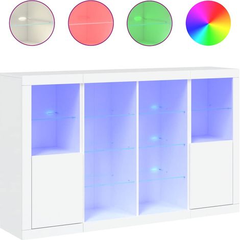 Maison Exclusive - Aparadores con luces LED 3 piezas madera de in (1/5)
