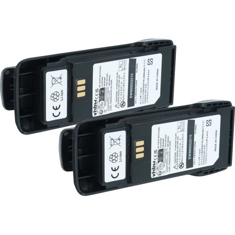 vhbw 2x Battery compatible with Motorola R2 Radio, Walkie-Talkie (2600 mAh, 7.4 V, Li-Ion) + Belt Clip (1/4)