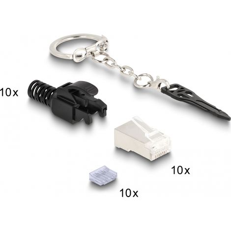 Conector RJ45 macho Cat.6A bloqueable Set de 10 pzs