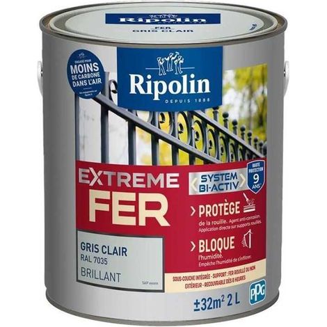 Ripolin 396709 Metallfarbe Hellgrau Glänzend 2 L