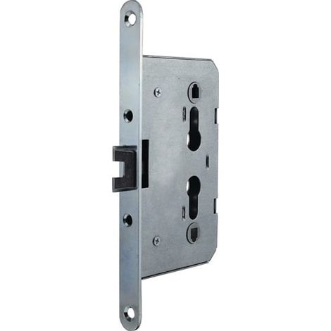 Serrure monopoint en applique pour portes métalliques – Entraxe 65 mm – Sens d'ouverture gauche/droite – Gâche et pêne en fonte d'aluminium – Bever