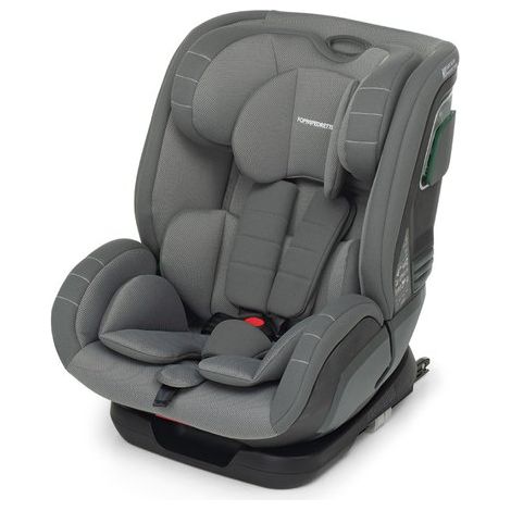 Foppapedretti Seggiolino Auto Run I-Size, per bambini da 76 a 150 cm di altezza, 15mesi-12 anni, conforme ECE R129, Fissaggio Dualfix (Isofix e non), Safe Body Protection, Comfort Kid Pad, Grigio