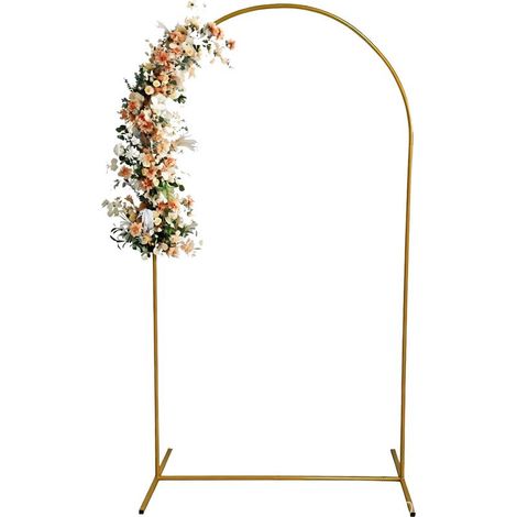 Arche métallique dorée 0.8x1.8m support fer pour mariage fête décoration intérieure extérieure facile à assembler stable élégant (1/5)