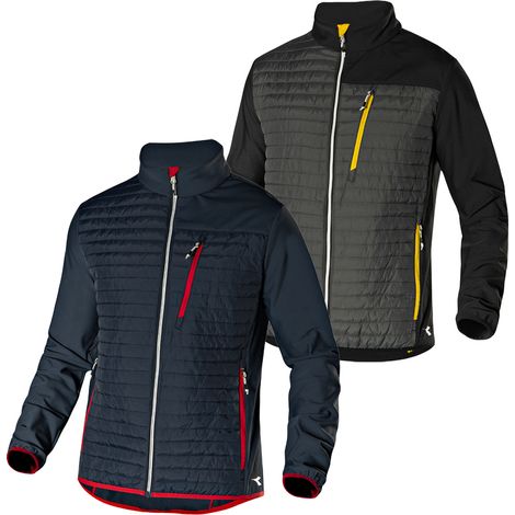 Diadora Utility Hybrid Sweat-Jacket Color Block Arbeitsjacke - L - Schwarze