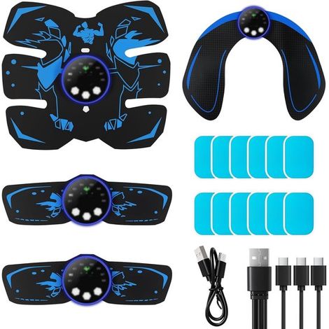 Conjunto de estimulador muscular EMS inalámbrico, entrenador de fitness portátil para abdomen, brazos y piernas (1/5)