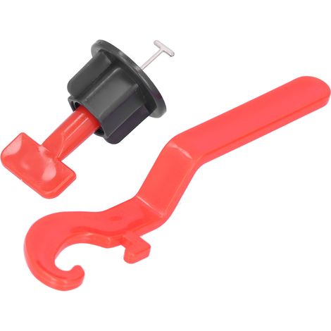 Kit de 50 pièces pour nivellement de carrelage avec clé, espaceurs pour sol, outil professionnel maison noir et rouge (1/5)
