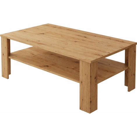 Tavolino Da Caffè Con Ripiano Inferiore E Vano A Giorno Tavolo Basso Stile Nordico Design Minimal Per Soggiorno Salotto Zona Living Struttura Resistente 47 x 110 x 65 Cm Colore Grigio Cemento - Colore