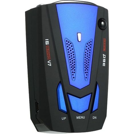 Détecteur de radar de voiture V7 avec écran LED 360°, alarme de vitesse 16 bandes, radar électronique pour chien, version anglaise et russe (1/5)
