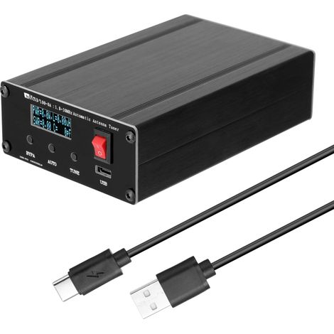 Sintonizador automático de antena de onda corta ATU100 de 1,8 a 30 MHz, recargable mediante USB tipo C, con pantalla OLED de 0,96 pulgadas. (1/5)