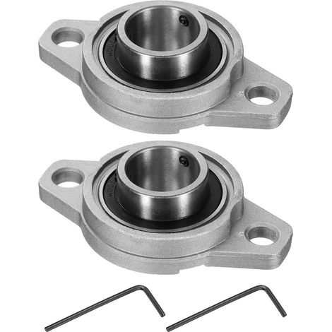 2pcs Paliers de Battement Montés Lisse KFL005, Palier à Semelle Alésage 25mm pour Bride Roulement à Bille de Bloc Roue de Brouette Machine à Axe Imprimante 3D, P6(ABEC3) (1/5)
