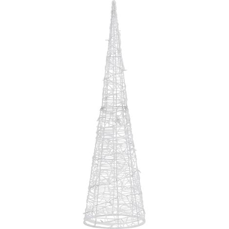 Cono de luz LED de pirámide decorativo acrílico azul 120 cm vidaXL