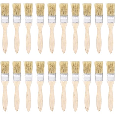 KIT EN BOIS DE PINCEAU À PEINTURE DE NETTOYAGE MANCHE PLAT EN FOURRURE ARTIFICIELLE 25MM pour griller ou nettoyer (1/5)