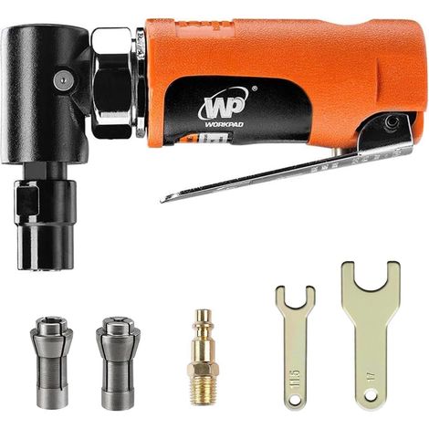 Workpad Mini meuleuse d'angle pneumatique 20 000 tr/min, équipée de colliers de serrage de 6,35 mm et 2 clés (1/5)