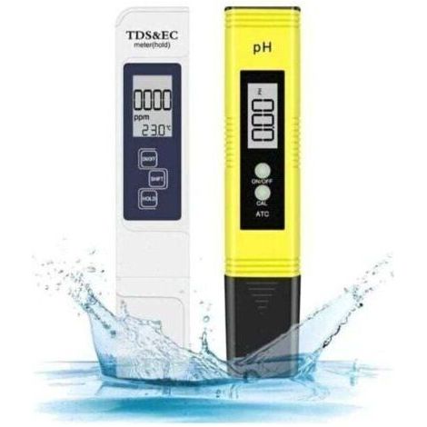 Testeur pH Piscine, Mètre Électronique 4-en-1 PH TDS Testeur de Qualité de l'eau, Température avec Écran LCD,Test pour Potable, Aquariums, Hydroponie, Piscins (1/4)