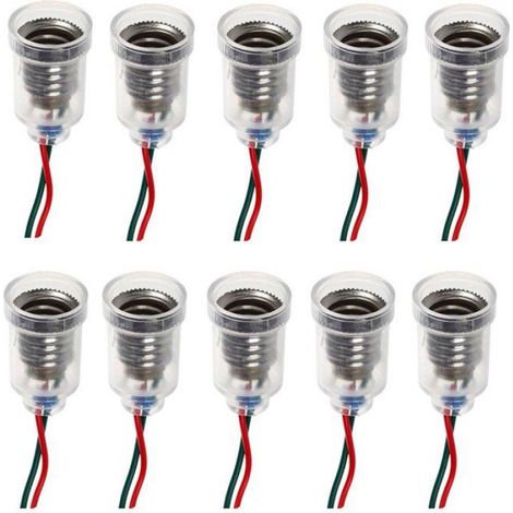 Lot de 10 douilles de lampe E10 à vis pour LED, petites ampoules, douille de lumière avec douille de fil pour expérience de circuit (1/4)