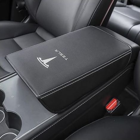 Armrest cover for Tesla Model 3 and Model Y, made of PU leather, center console protector, waterproof armrest mat for Model 3 (2017-2022). (1/4)