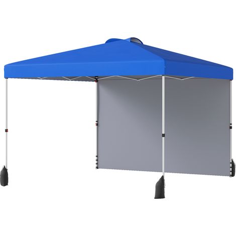 Tonnelle de Jardin 3X3 M avec Paroi Latérale, Tente Réception Pliant avec Sac à Roulettes & 4 Sacs de Sable Toit Aéré, pour Fête Camping (1/5)
