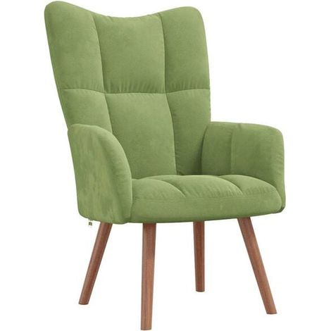 Fauteuil lounge en velours vert clair (1/5)