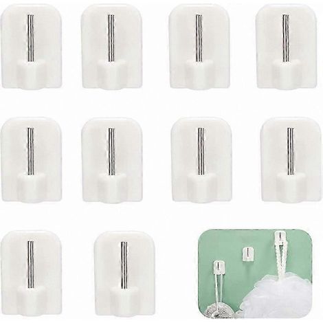Lot de 10 crochets adhésifs pour tringles à rideaux supports de tringle auto-adhésifs sans perçage pour suspendre rideaux et objets décoratifs (1/5)