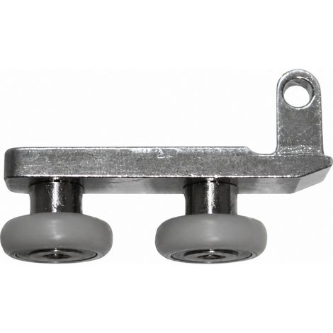 Doppelrolle auf Alu-Träger, Achsabstand 24mm L.43mm (1/2)