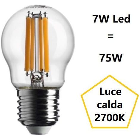 LAMPADINA SFERETTA LED 7W LUCE CALDA 2700K 1055 LUMEN E27 BOT LIGHTING (1/2)