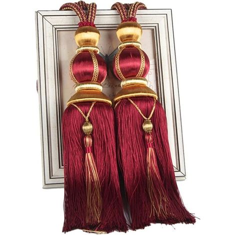 Lanterne simple suspendue boule glands rideaux boucle élingue reliure lanterne embrasses boucle tressée artisanale draperie retient les traitements de fenêtre pour la décoration de la maison (1/5)