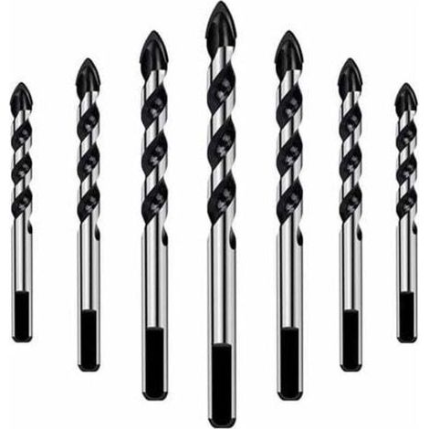 Set mit 7 Bohrern für Fliesen, Glas, Beton, Stein, Ziegel, Keramik und Spiegel (3 mm, 4 mm, 5 mm, 6 mm, 8 mm, 10 mm, 12 mm) - Crezuo