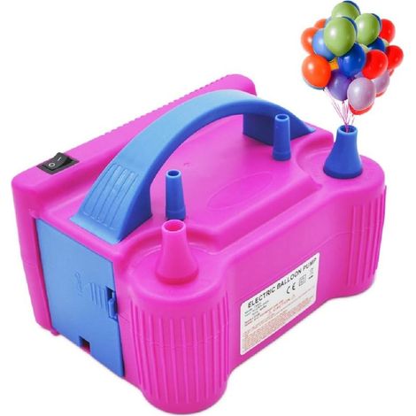 Ballon à air électrique, pompe de gonflage portable à double buse haute puissance (AC220-240 V 600 W) pour fêtes, mariages, anniversaires, événements et décorations de vacances, rose (1/5)