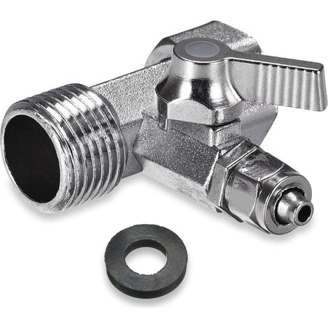 Adaptateur en T 3/8 x 3/8 x 1/4 pour robinet de jardin, raccord de tuyau d'arrosage avec tapis en caoutchouc pour double connexion. (1/4)