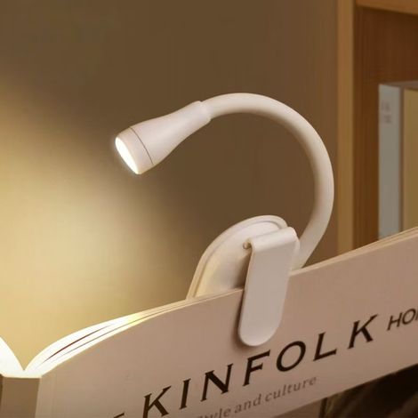 Lampe de lecture rechargeable à pince avec luminosité réglable (1/3)