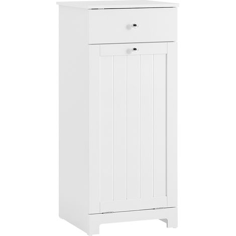 SoBuy Low Bathroom Cabinet with 1 Drawer White 40x38x90cm Functional BZR21-II-W (1/5)