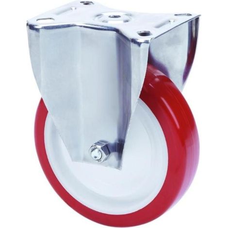 rueda fija  inox.17zli100-pol poliamix blanco-poliur.marron eje liso (1/2)