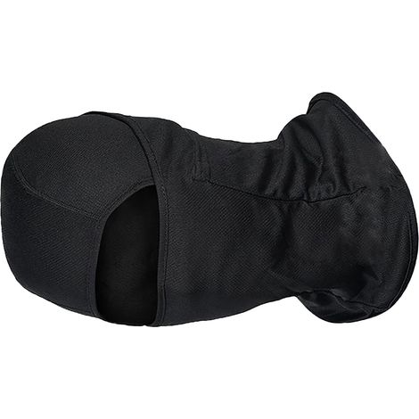 Cagoule de cyclisme coupe-vent, cache-cou en polyester, noire, idéale pour les sports de plein air.