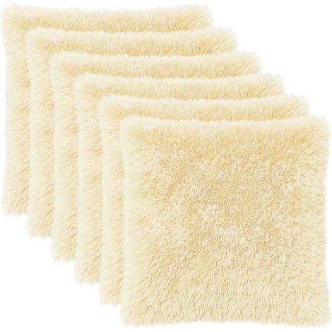Kissenbezug 6 pcs HEERLEN Creme 80 x 80 cm PV Fleece vidaXL