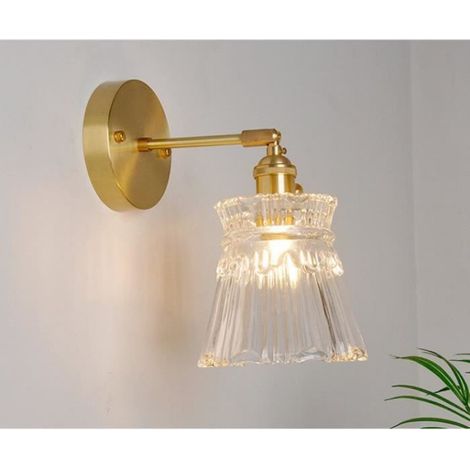 Applique Murale - Verre Et Laiton Émaillé - Pour Salle De Bain Et Dressing - Ampoule LED Intégrée 4 W - 1 Pièce (1/4)