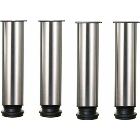 Lot de 4 pieds de meuble réglables en acier inoxydable 304 – Hauteur ajustable 250-265 mm – Fixation facile pour bureaux et tables (1/4)