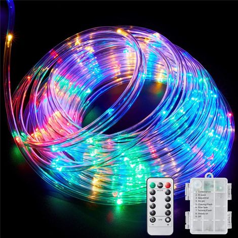 Guirlande Lumineuse LED - 39 Pieds - 100 LED - Étanche IP65 - Alimentée Par Piles - 8 Modes - Télécommande Incluse - Pour Décoration Intérieure Extérieure Jardin Fêtes (1/5)