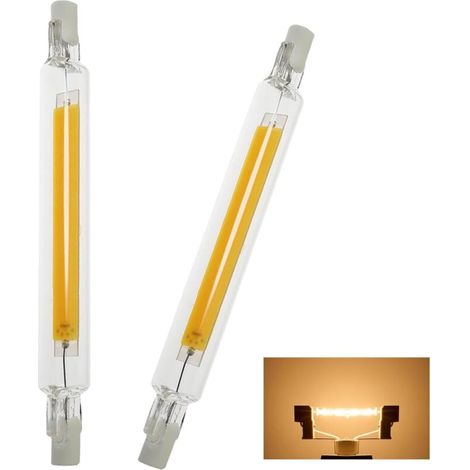Ampoule R7S LED 118 mm 20W Gradable. 2000LM 3000K Blanc Chaud. COB Angle 360°. Remplace Halogène J118 200W. pour Éclairage Intérieur/Extérieur. 220-240V. Lot de 2 (1/5)