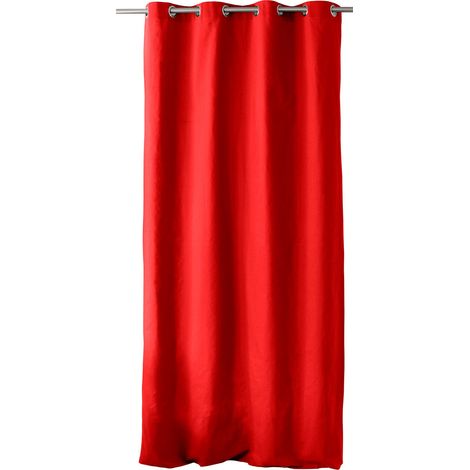 Rideau à oeillets 135 X 240 cm LOLA 100% coton coloris ROUGE