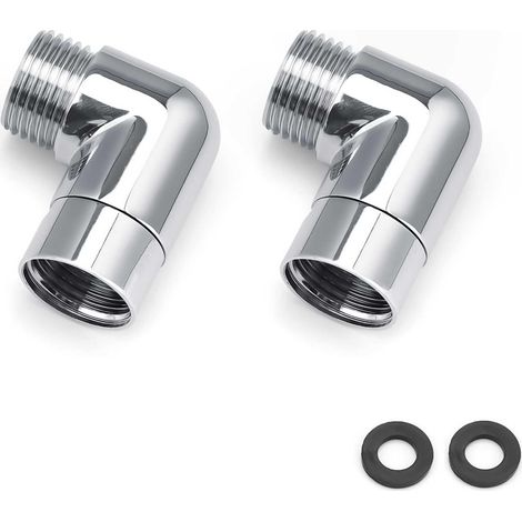 Adaptateur d'Angle de Douche, 2 Pièces Coude Inclinaison Adaptateur de Pommeau de Douche, Pommeau de Douche 90 Degrés, Adapté aux Pommes de Douche, Robinets et Conduites d'Eau (1/5)