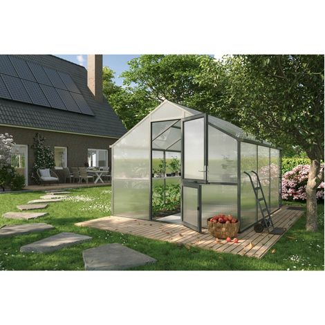 KGT Gewächshaus "Nelke III", anthrazit-grau, 10 m², 16 mm HKP (1/3)
