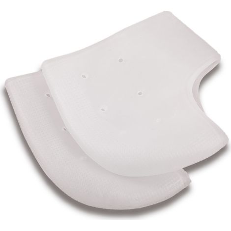 2 Paires de chaussettes en gel de silicone hydratant pour talons, chaussettes pieds fendillés, soulagement douleur, trous d'air, blanc lait (1/5)