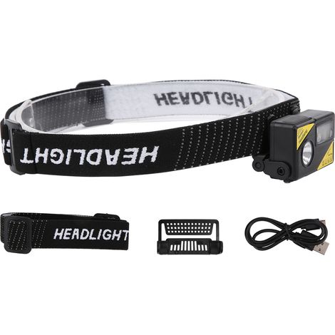 Lampe frontale LED K180 rechargeable USB, légère, clip casquette intégré, induction forte lumière (1/5)
