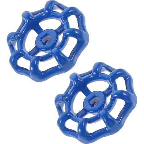 Poignée de Vanne de Remplacement en Acier Moulé Bleue, Lot de 2 Remplacement Poignée de Vanne, Poignée Levier de Rechange, pour Vannes à Guillotine et Hose Bib (1/5)