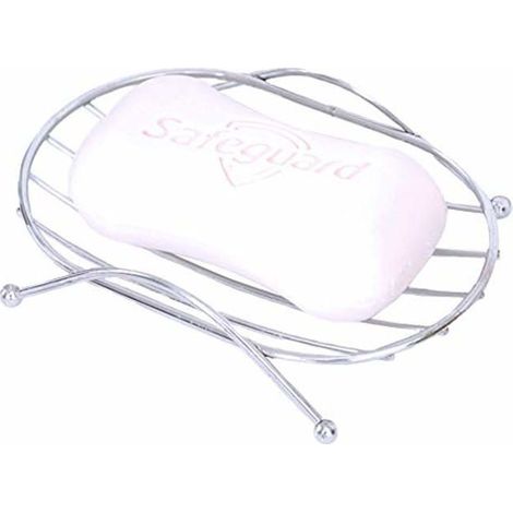 Set aus 2 robusten, ovalen Seifenschalen aus Edelstahl für Dusche, Badezimmer und Küche (1/5)