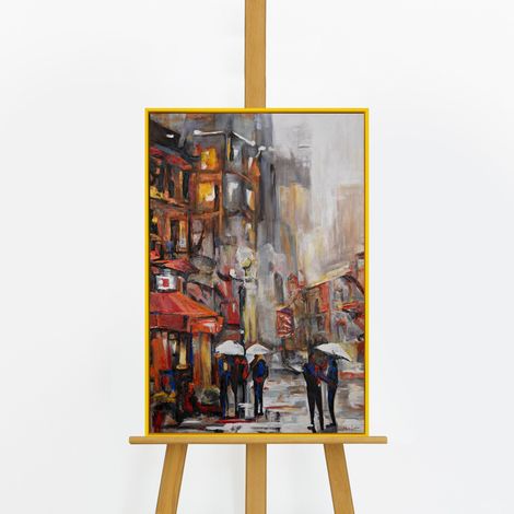 Gemälde Städtische Atmosphäre Rahmen Gelb 60x40 cm (1/5)